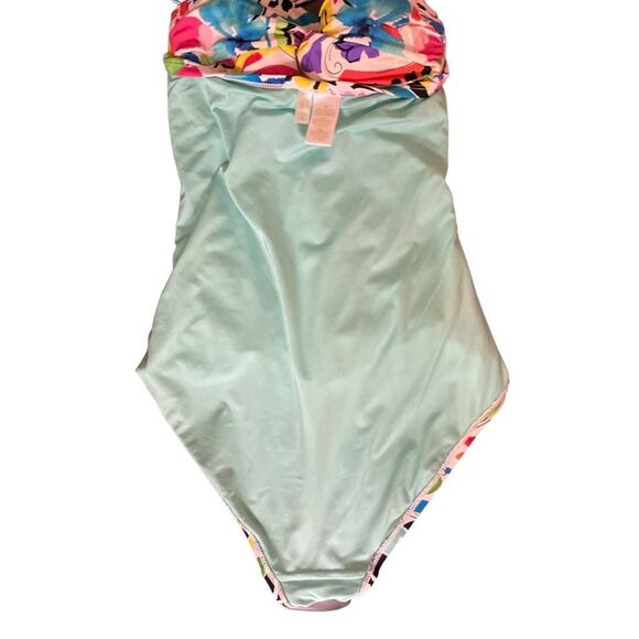 Anne Cole Twist Front Shirred One Piece Swimsuit Size 10 - Picture 14 of 17